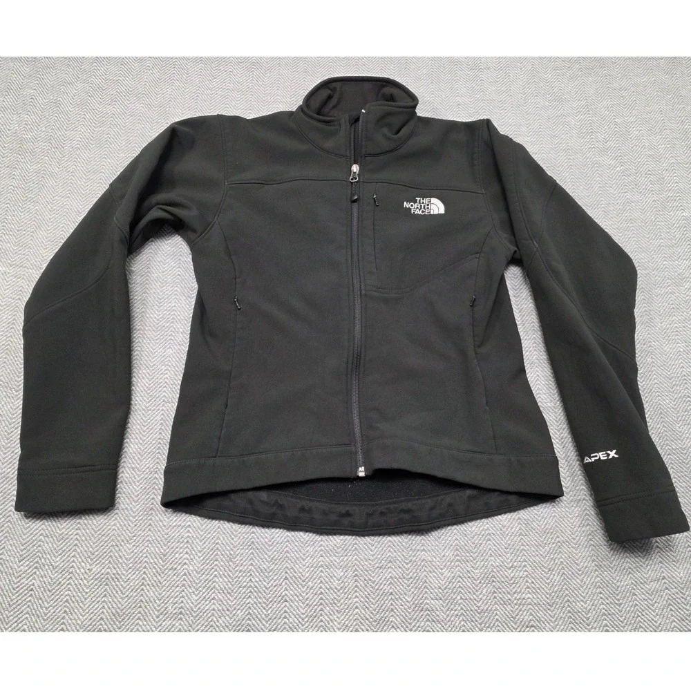 The North‎ Face Apex Bionic Softshell Jacket Mens Black Full Zip Windproof Small